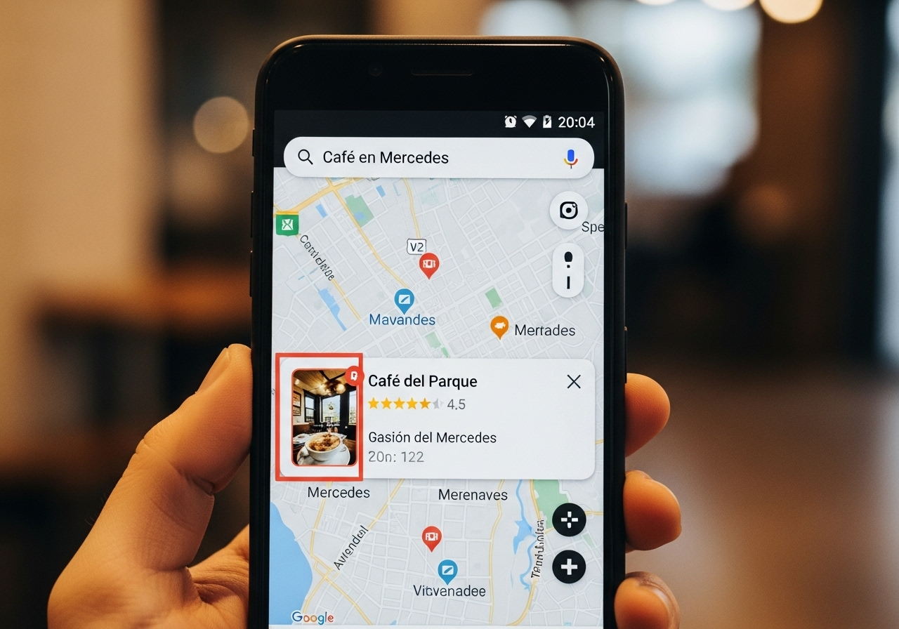 Publicidad en redes sociales en un teléfono.